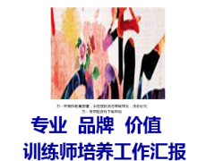 训练师培养工作汇报20页.ppt