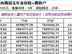 国寿鑫易宝年金保险加鑫账户速查表1页.xls