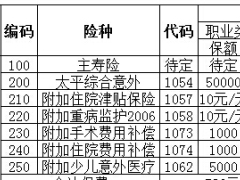 太平人寿IPA速查表配比表.xls