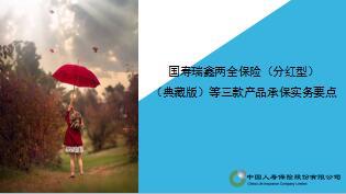 中国人寿瑞鑫两全保险等产品承保实务要点15页.ppt