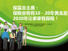 保監(jiān)會主席保險業(yè)將有10到20年黃金發(fā)展期12頁.ppt