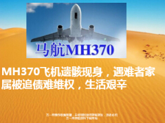 MH370遇難者家屬被追債難維權(quán)生活艱辛飛機(jī)遺骸現(xiàn)身12頁.ppt