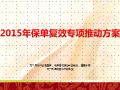 2015年保单复效专项推动方案激励措施13页.ppt
