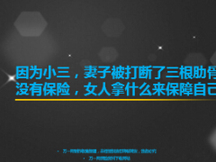 没有保险女人拿什么来保障自己因为小三妻子被打断了三根肋骨16页.ppt