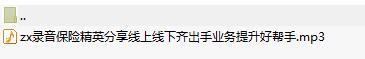 录音保险精英分享线上线下齐出手业务提升好帮手.rar