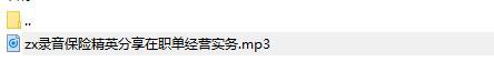 录音保险精英分享在职单经营实务.rar