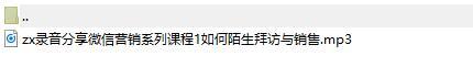 录音分享微信营销系列课程1如何陌生拜访与销售.rar