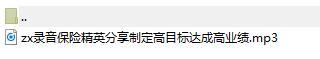 录音保险精英分享制定高目标达成高业绩.rar