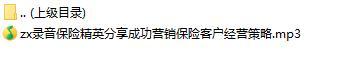 录音保险精英分享成功营销保险客户经营策略.rar