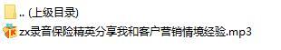 录音保险精英分享我和客户营销情境经验.rar