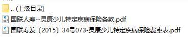国联人寿灵康少儿特定疾病保险条款费率表.rar