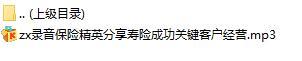 录音保险精英分享寿险成功关键客户经营.rar