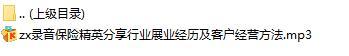 录音保险精英分享行业展业经历及客户经营方法.rar