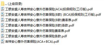 工银安盛人寿吉祥安心意外伤害保险条款费率彩页投保规则.rar