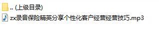 录音保险精英分享个性化客户经营经营技巧.rar