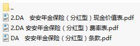 建信人寿安安年金保险分红型条款费率表现金价值表.rar