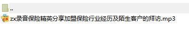 录音保险精英分享加盟保险行业经历及陌生客户的拜访.rar