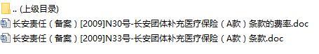 长安责任保险长安团体补充医疗保险A款条款费率表.rar