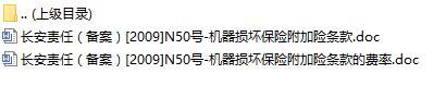 长安责任保险机器损坏保险附加险条款费率表.rar