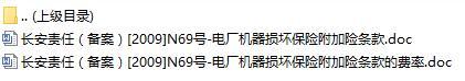 长安责任保险电厂机器损坏保险附加险条款费率表.rar