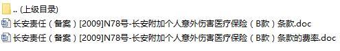 长安责任保险长安附加个人意外伤害医疗保险B款条款费率表.rar