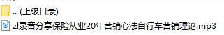 录音分享保险从业20年营销心法自行车营销理论.rar
