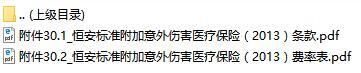 恒安标准附加意外伤害医疗保险条款费率表.rar