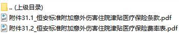 恒安标准附加意外伤害住院津贴医疗保险条款费率表.rar