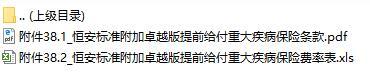 恒安标准附加卓越版提前给付重大疾病保险条款费率表.rar