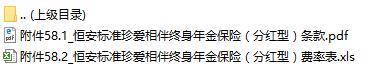 恒安标准珍爱相伴终身年金保险分红型条款费率表.rar