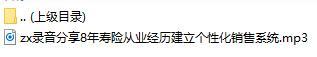 录音分享8年寿险从业经历建立个性化销售系统.rar