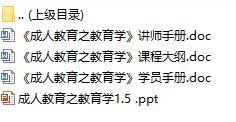 初級講師培訓課程4成人教育之教育學含講師學員手冊課程大綱31頁.rar