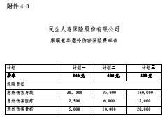 民生康顺老年意外伤害保险条款费率表.rar
