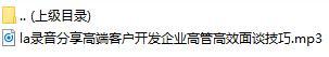 录音分享高端客户开发企业高管高效面谈技巧.rar