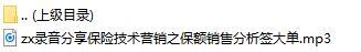 录音分享保险技术营销之保额销售分析签大单.rar