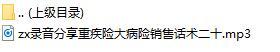 录音分享重疾险大病险销售话术二十.rar