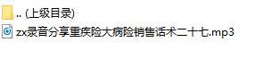 录音分享重疾险大病险销售话术二十七.rar