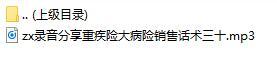 录音分享重疾险大病险销售话术三十.rar