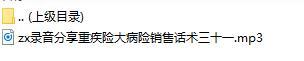 录音分享重疾险大病险销售话术三十一.rar