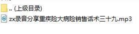 录音分享重疾险大病险销售话术三十九.rar