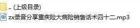 录音分享重疾险大病险销售话术四十二.rar