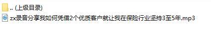 录音分享我如何凭借2个优质客户就让我在保险行业坚持3至5年.rar