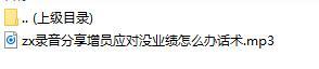 录音分享增员应对没业绩怎么办话术.rar