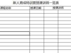 新人育成职场特训营授课讲师表出勤记录表周签到表.rar