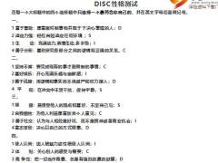 2019银保客户经理主管育成晋级班10DISC性格测试工具表6页.pptx