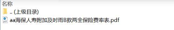 海保人寿附加及时雨B款两全保险费率表.zip