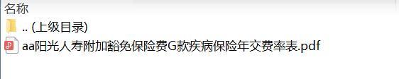 阳光人寿附加豁免保险费G款疾病保险年交费率表.zip