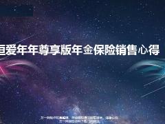 恒安标准恒爱年年尊享版年金保险销售心得16页.pptx