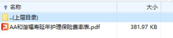 和谐福寿延年护理保险费率表.rar