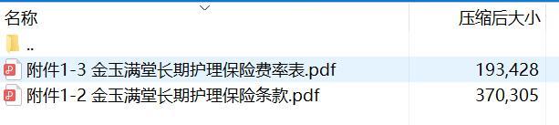 昆仑健康金玉满堂长期护理保险条款费率.rar